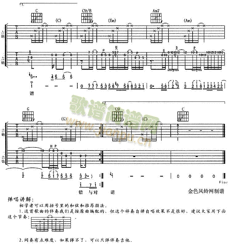 无所谓(吉他谱)3