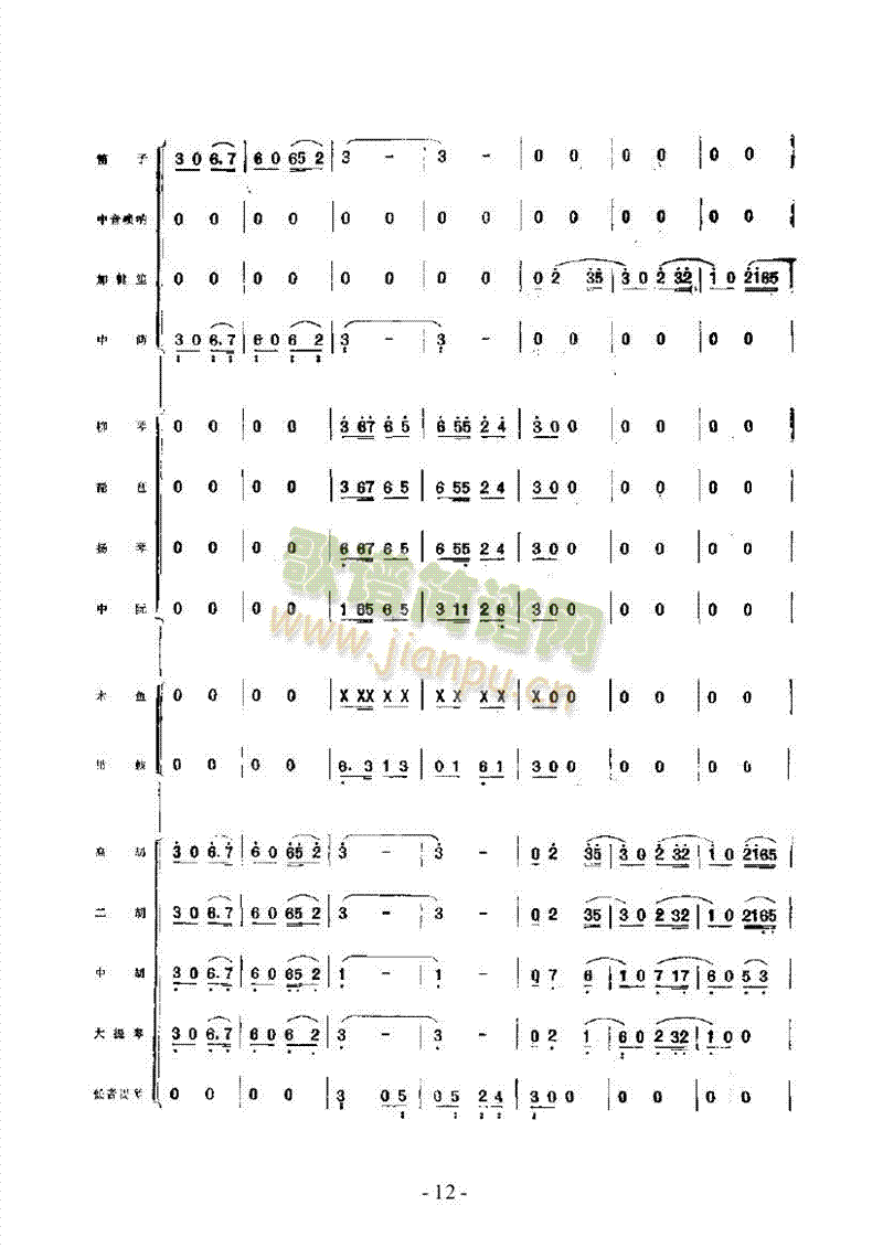 黄杨扁担乐队类民乐合奏(其他乐谱)12