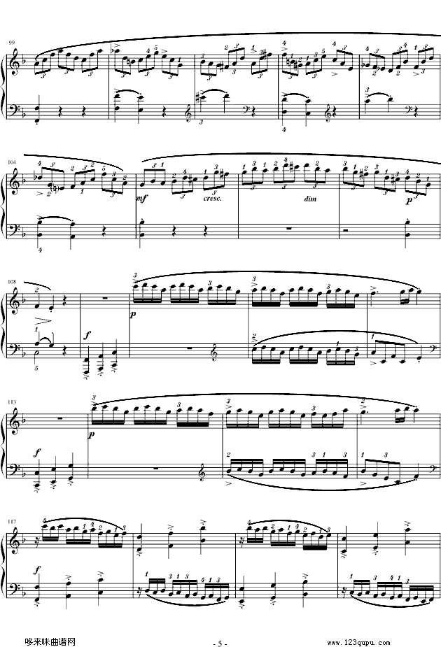 F大调钢琴奏鸣曲第一乐章-莫扎特(钢琴谱)5
