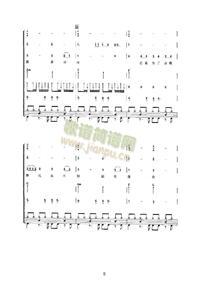 喜欢你乐队类电声乐队(其他乐谱)5