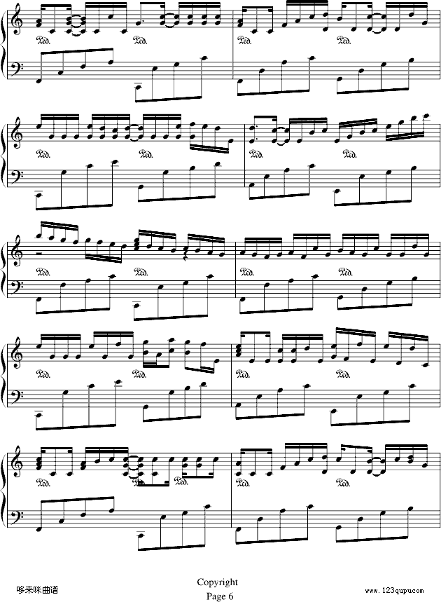 卡农--帕赫贝尔-Pachelbel(钢琴谱)6