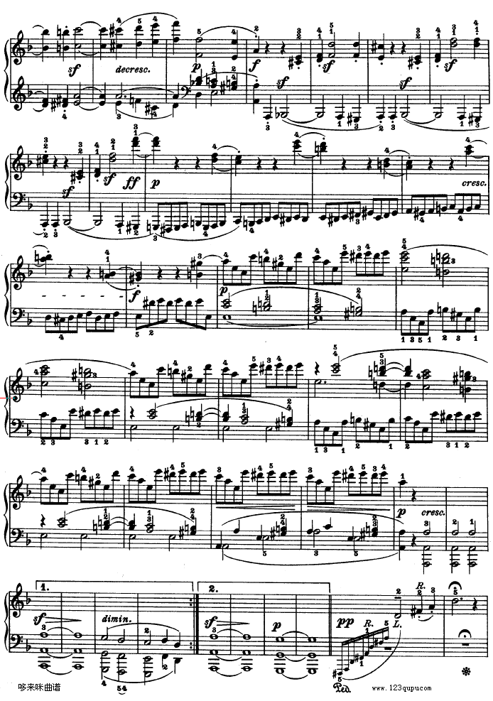 暴风雨-d小调第十七钢琴奏鸣曲-Op.31—2-贝多芬(钢琴谱)3