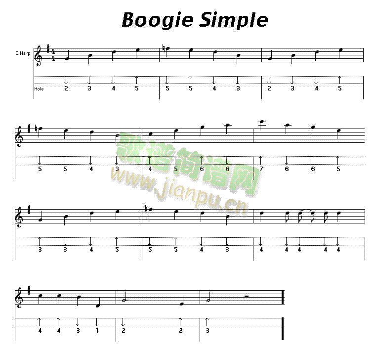 boogiesimple口琴谱(其他乐谱)1