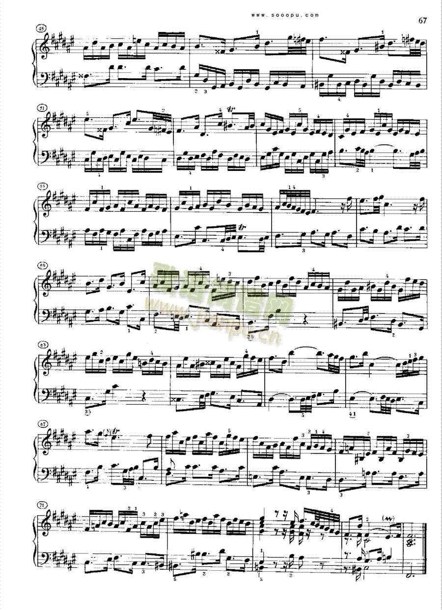 巴赫平均律曲集第二册第13首键盘类钢琴(其他乐谱)3