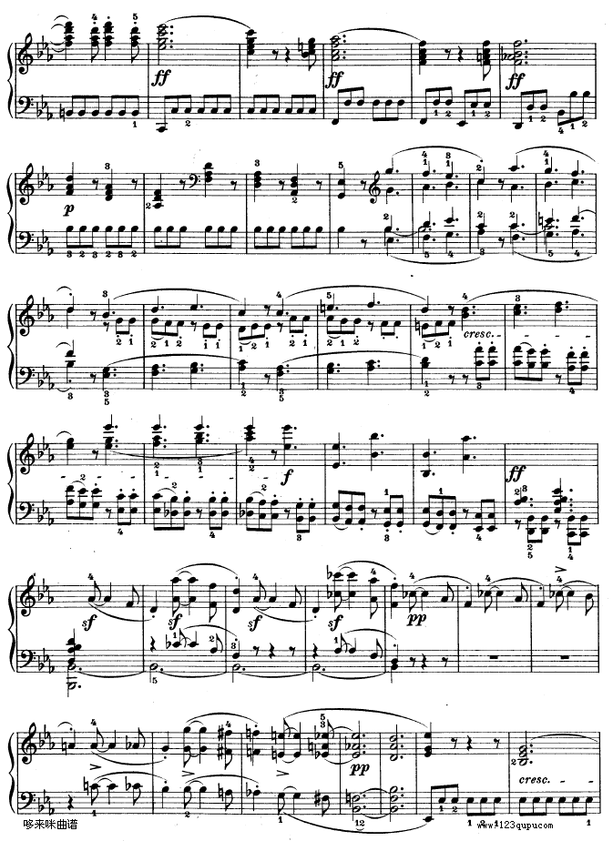降E大调第四钢琴奏鸣曲-Op.7-贝多芬(钢琴谱)10