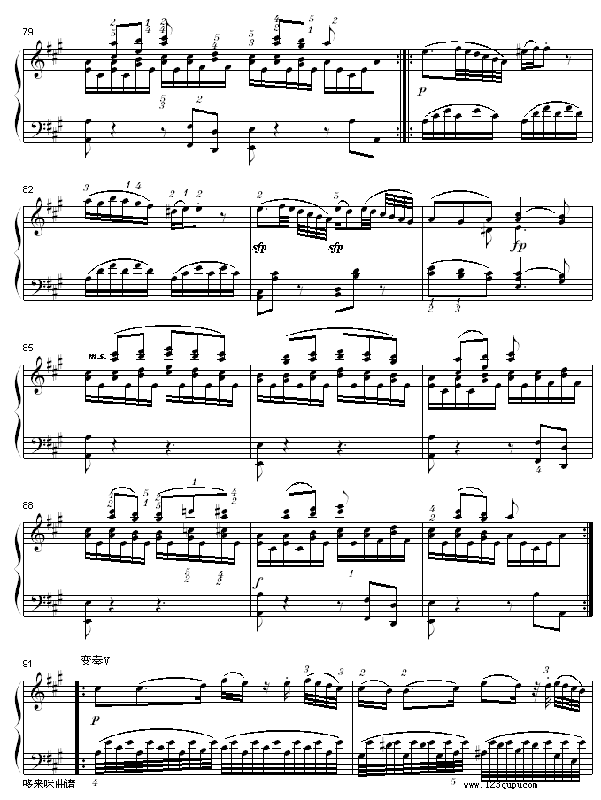 A大调钢琴奏鸣曲K331-寒风-莫扎特(钢琴谱)7