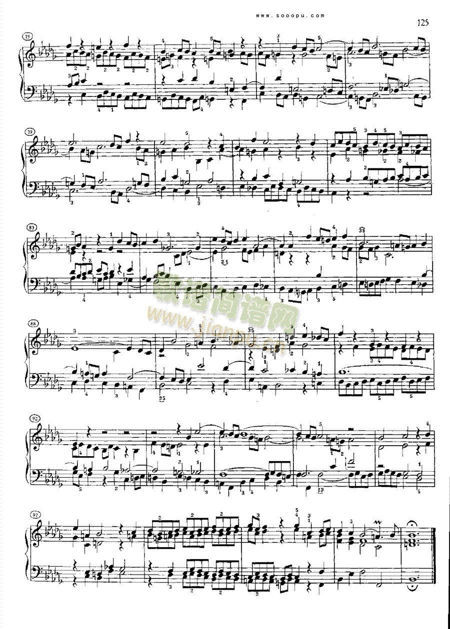 巴赫平均律曲集第二册第22首键盘类钢琴(其他乐谱)8