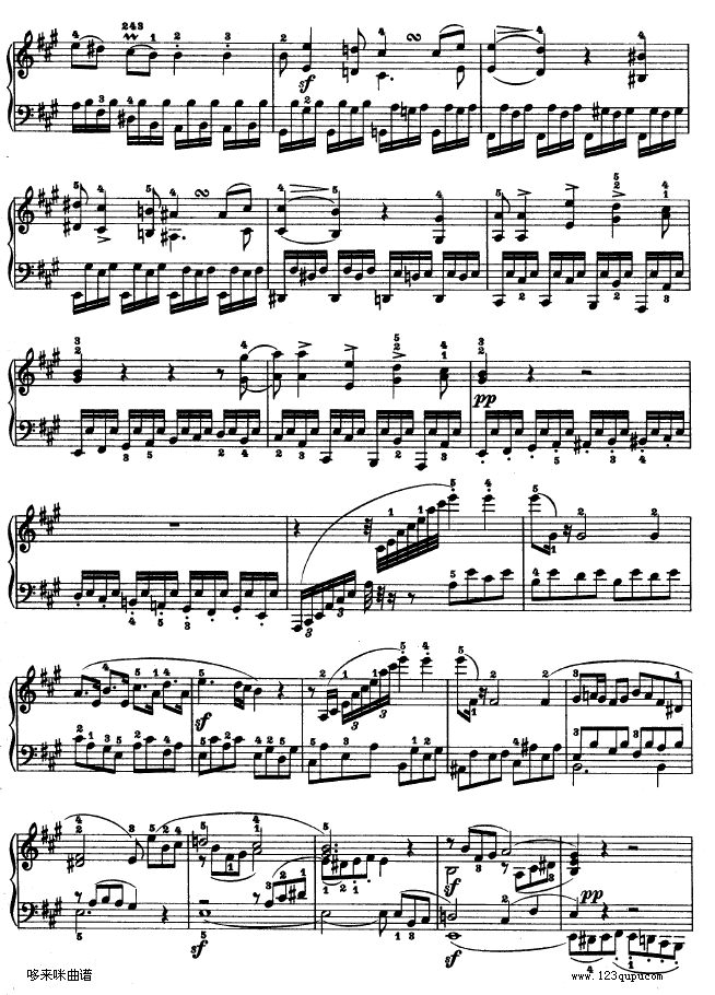 A大调第二钢琴奏鸣曲-贝多芬(钢琴谱)16