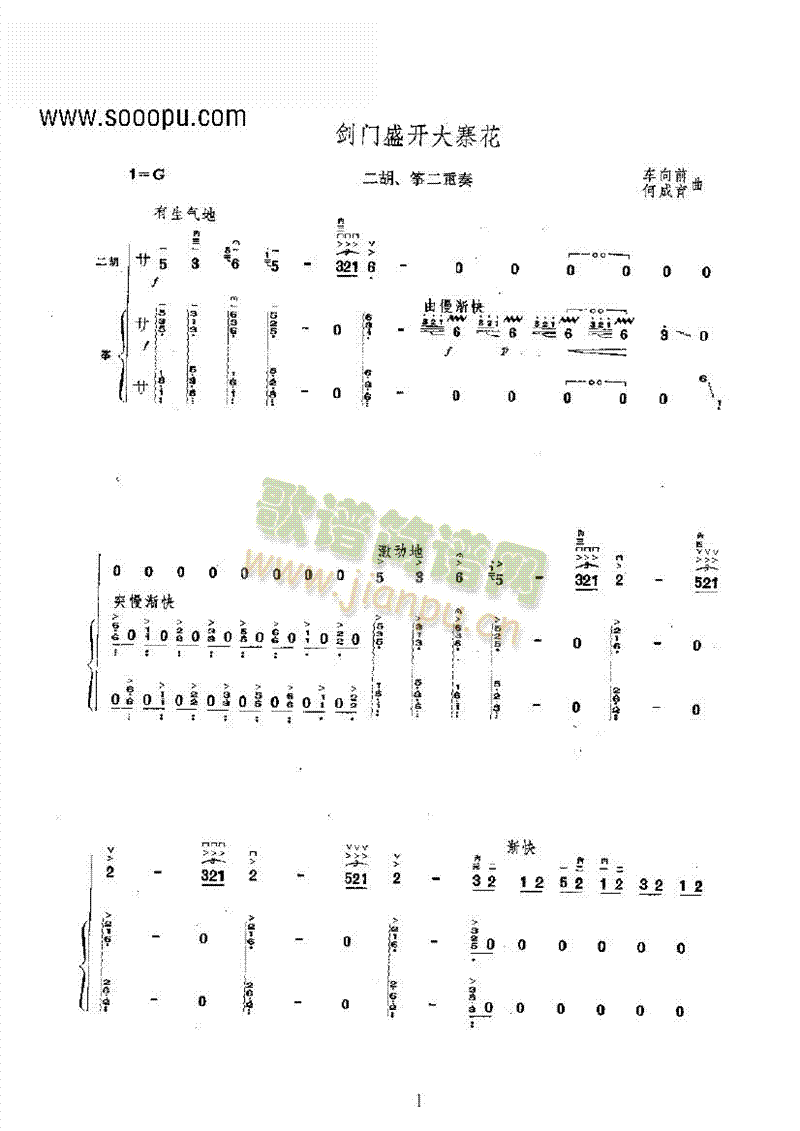 剑门盛开大寨花乐队类民乐合奏(其他乐谱)1