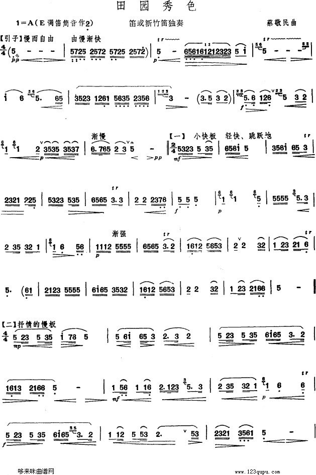 田园秀色(笛箫谱)1