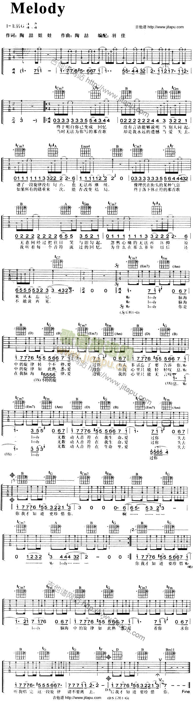 Melody(吉他谱)1