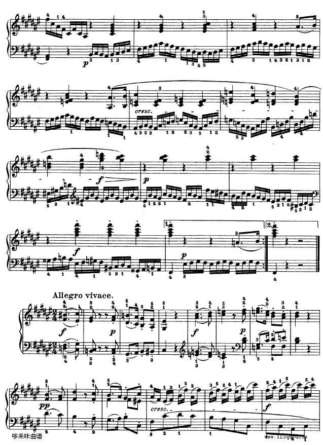 第二十四钢琴奏鸣曲-Op.78-贝多芬(钢琴谱)5