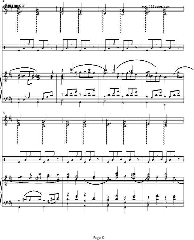 D大调卡农-钢琴华丽版-帕赫贝尔-Pachelbel(钢琴谱)8