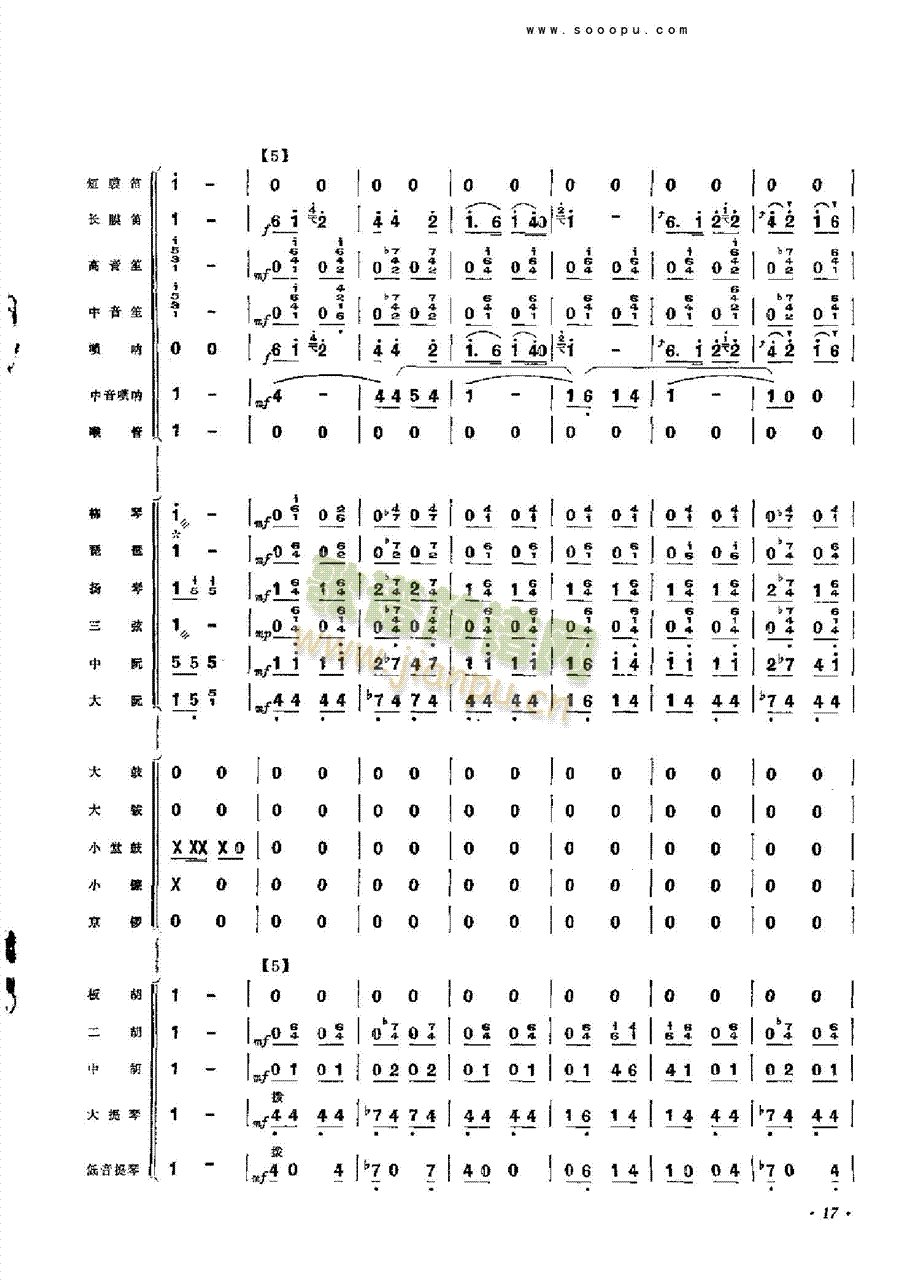 拥军秧歌乐队类管弦乐总谱(其他乐谱)16