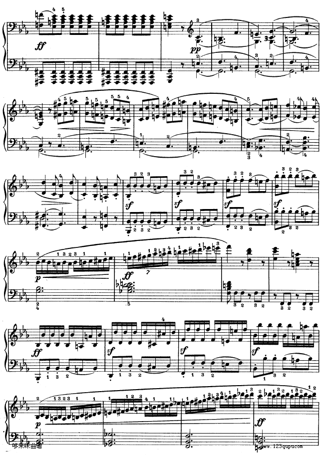 降E大调第四钢琴奏鸣曲-Op.7-贝多芬(钢琴谱)3