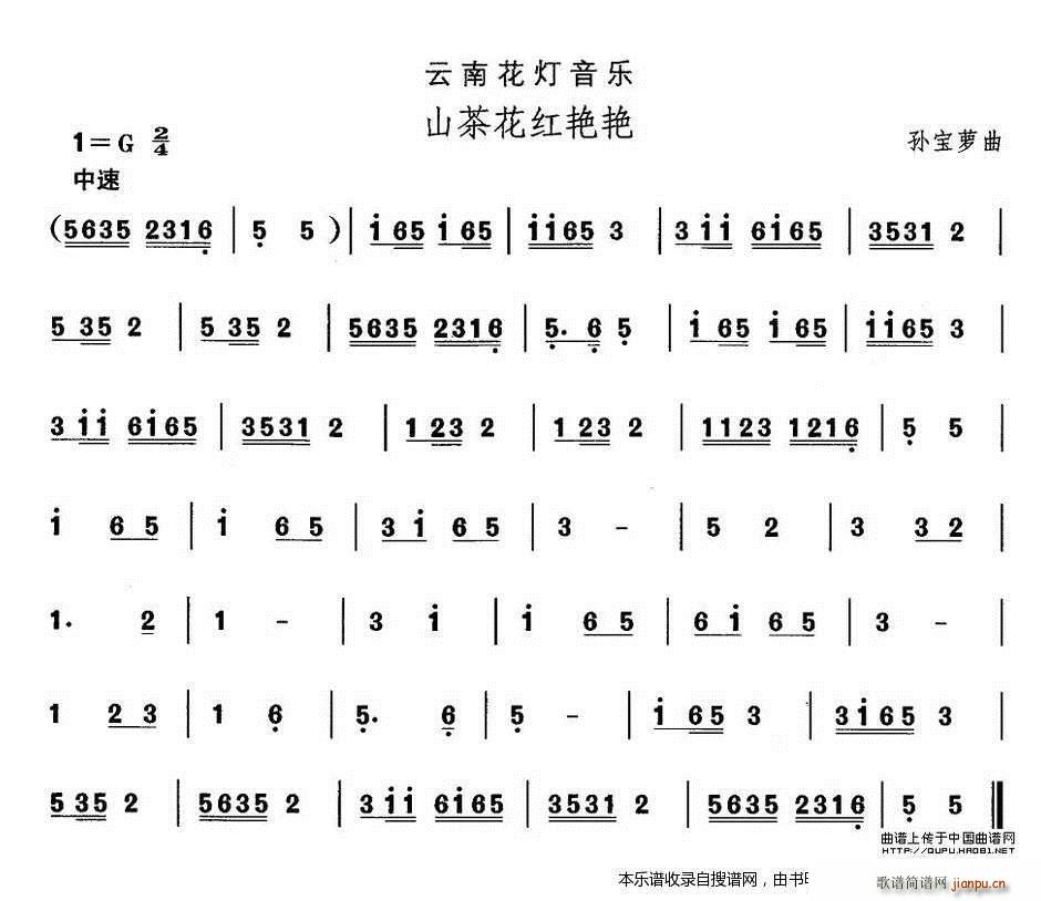 云南花灯 山茶花红艳艳(十字及以上)1