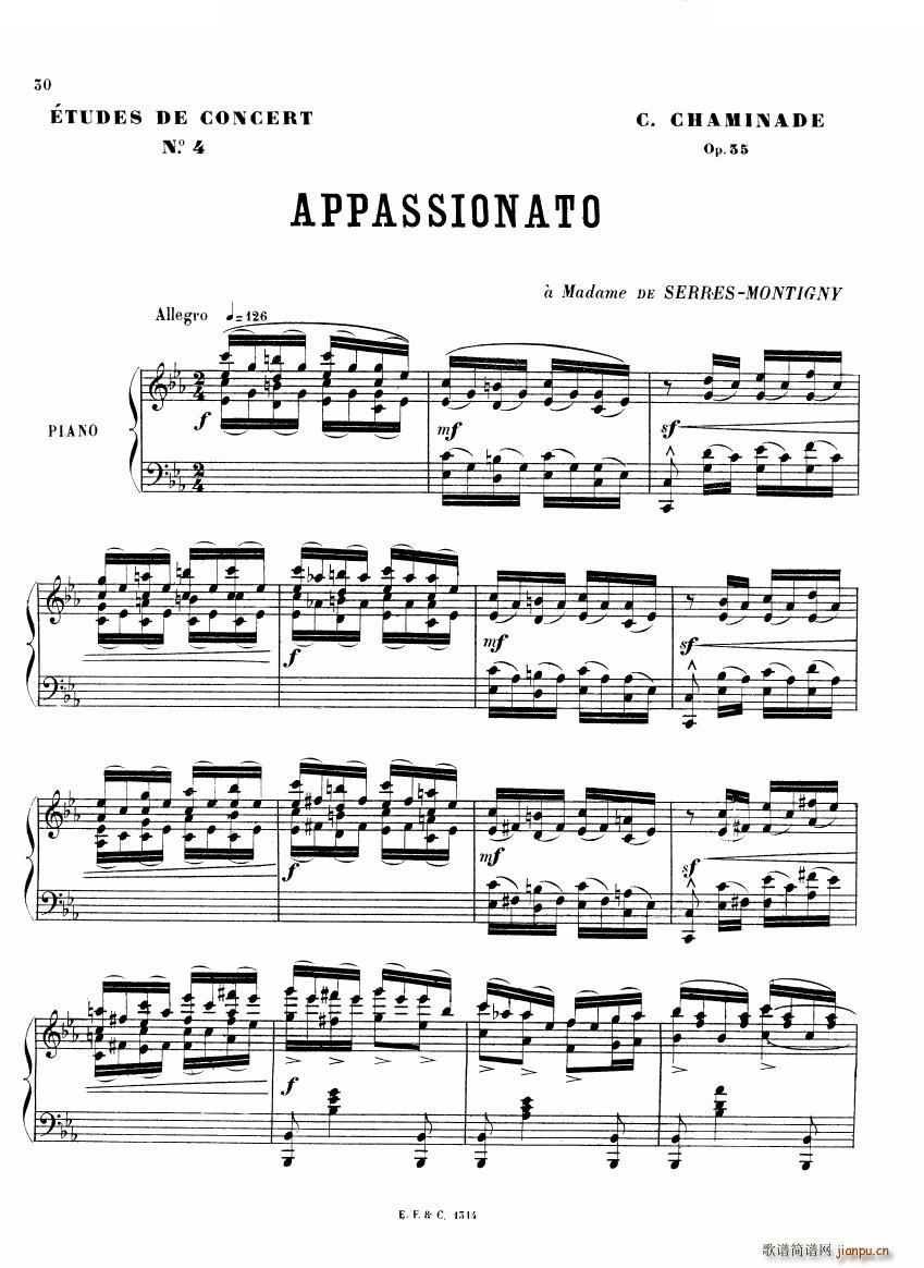 Chaminade 6 Etudes Op35 一 6 Etudes Op35 一(十字及以上)30