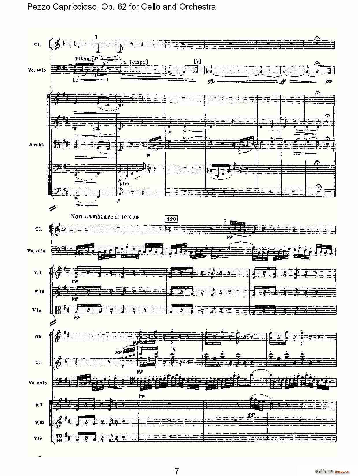 Pezzo Capriccioso, Op.62(大提琴谱)7