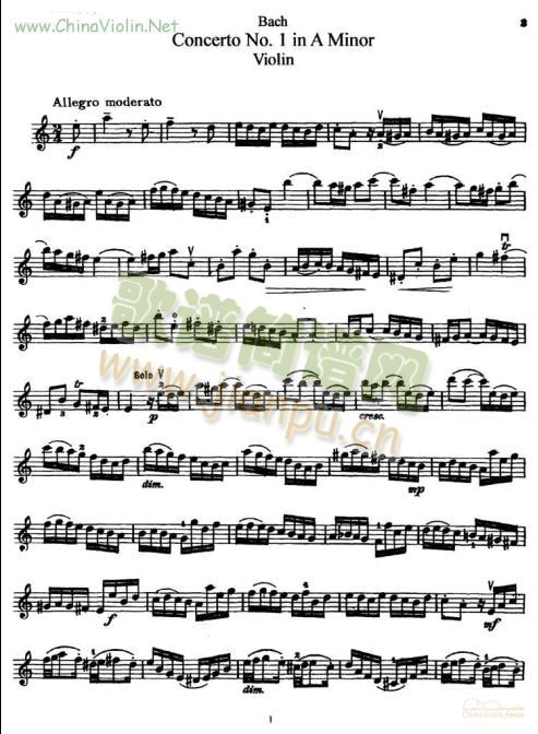 A小调第一协奏曲(小提琴谱)1