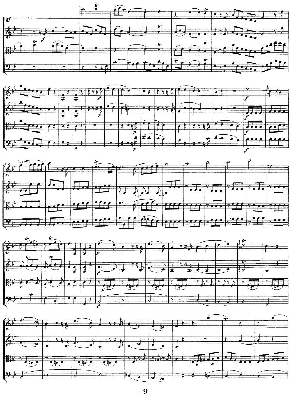 Mozart Quartet No 12 in Bb Major K 172(总谱)9