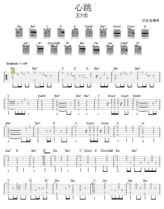 心跳—王力宏(吉他谱)1