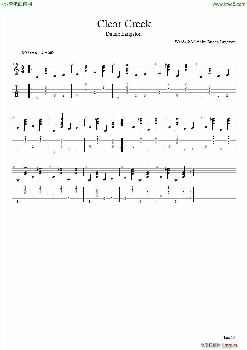 Clear Creek(吉他谱)1