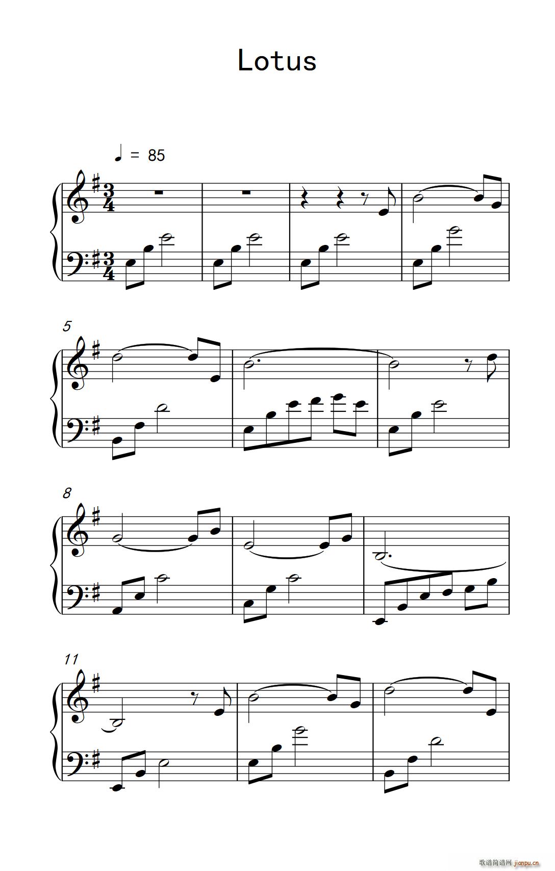 Lotus(五字歌谱)1