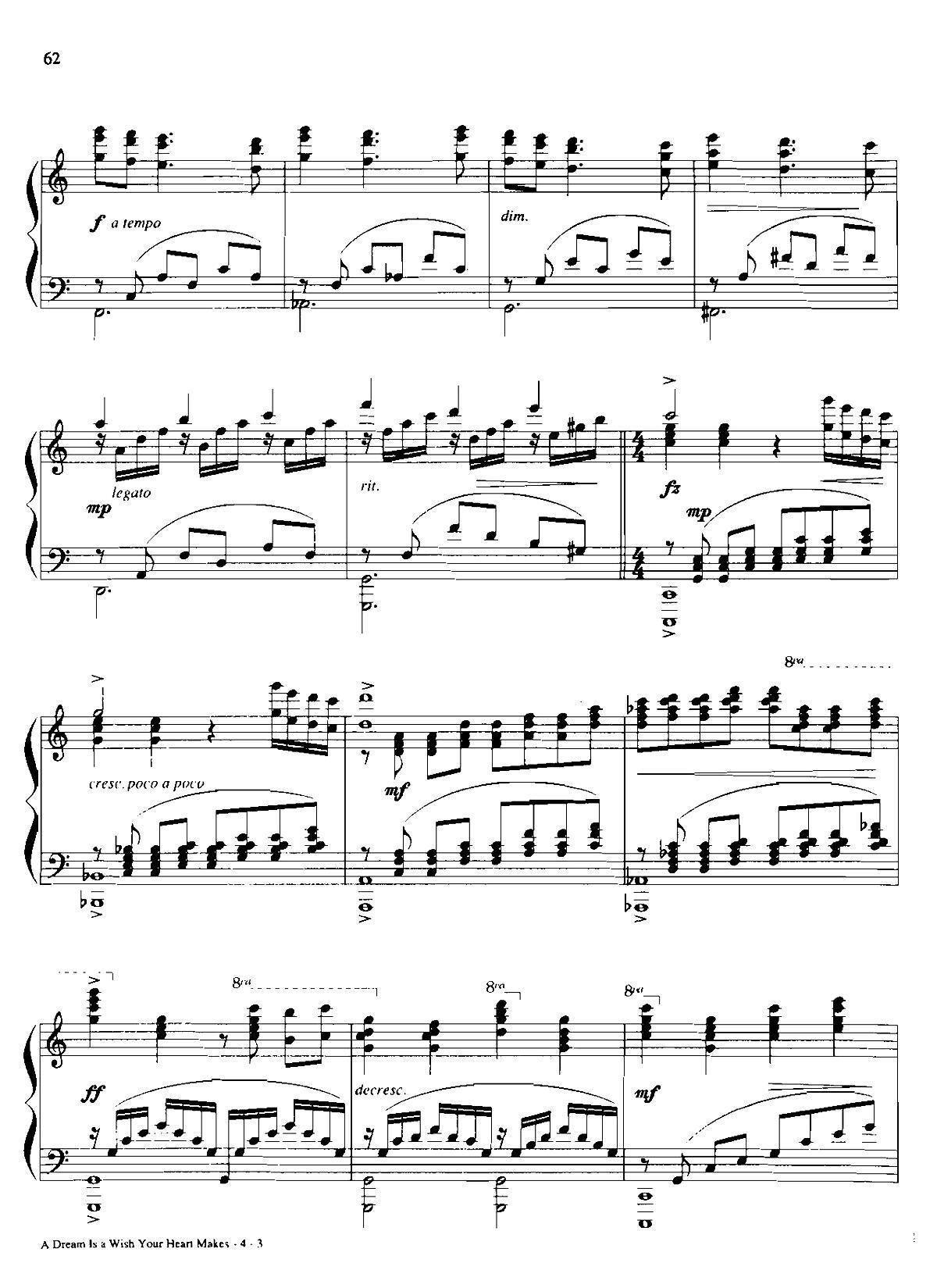a dream a wish your heart makes Dan Coates 流行情调 集(钢琴谱)3