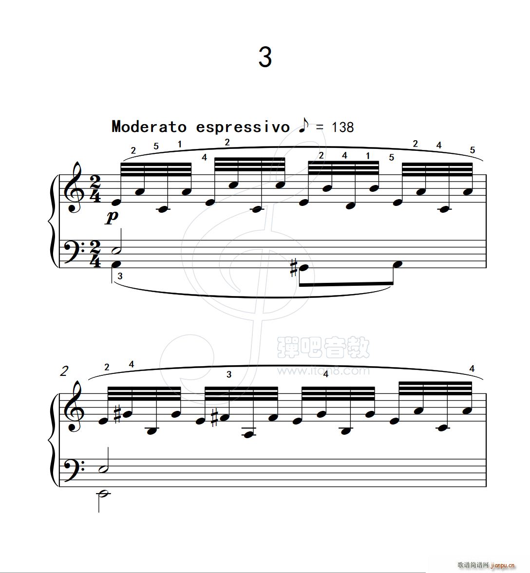 练习曲 3 克拉莫钢琴练习曲60首(钢琴谱)1