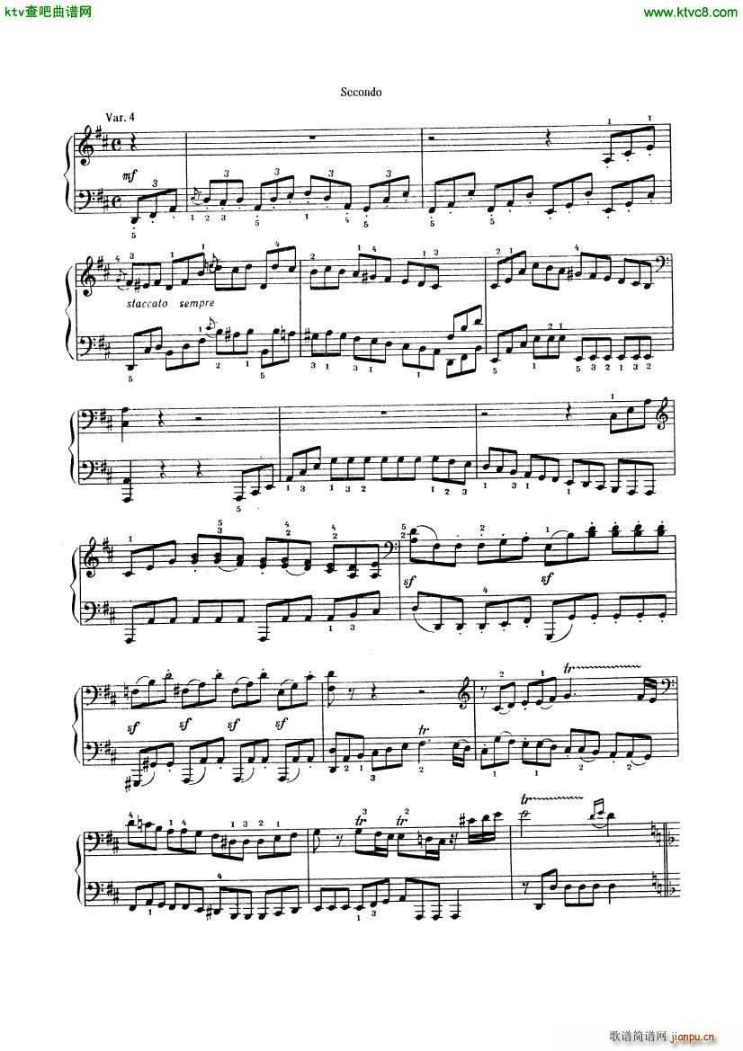 Beethoven op 74 Six Variations 4 hands(钢琴谱)7