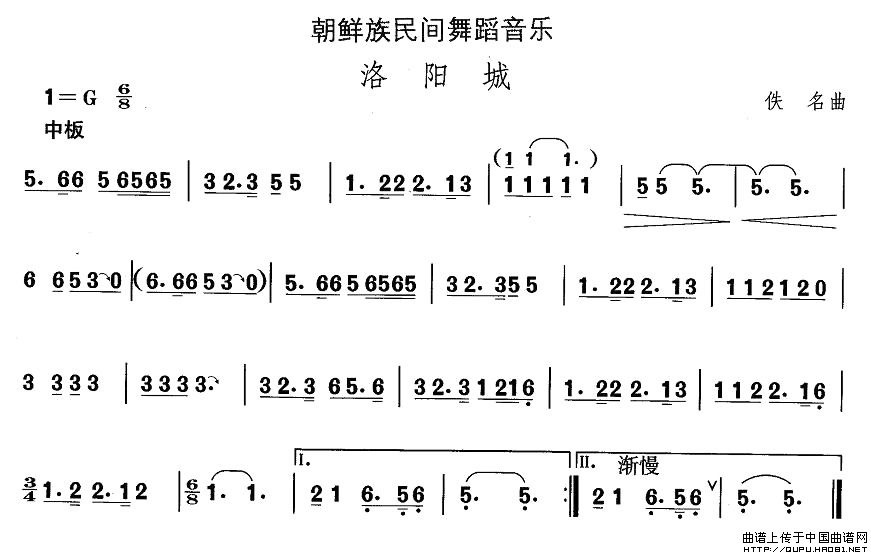 中国民族民间舞曲选朝鲜族舞蹈：洛阳城(十字及以上)1