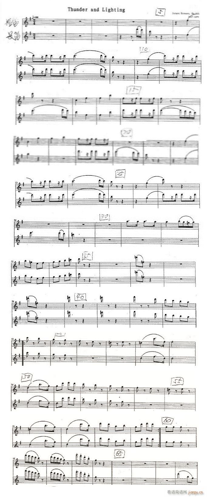 电闪雷鸣波尔卡 长笛 1 2(总谱)1