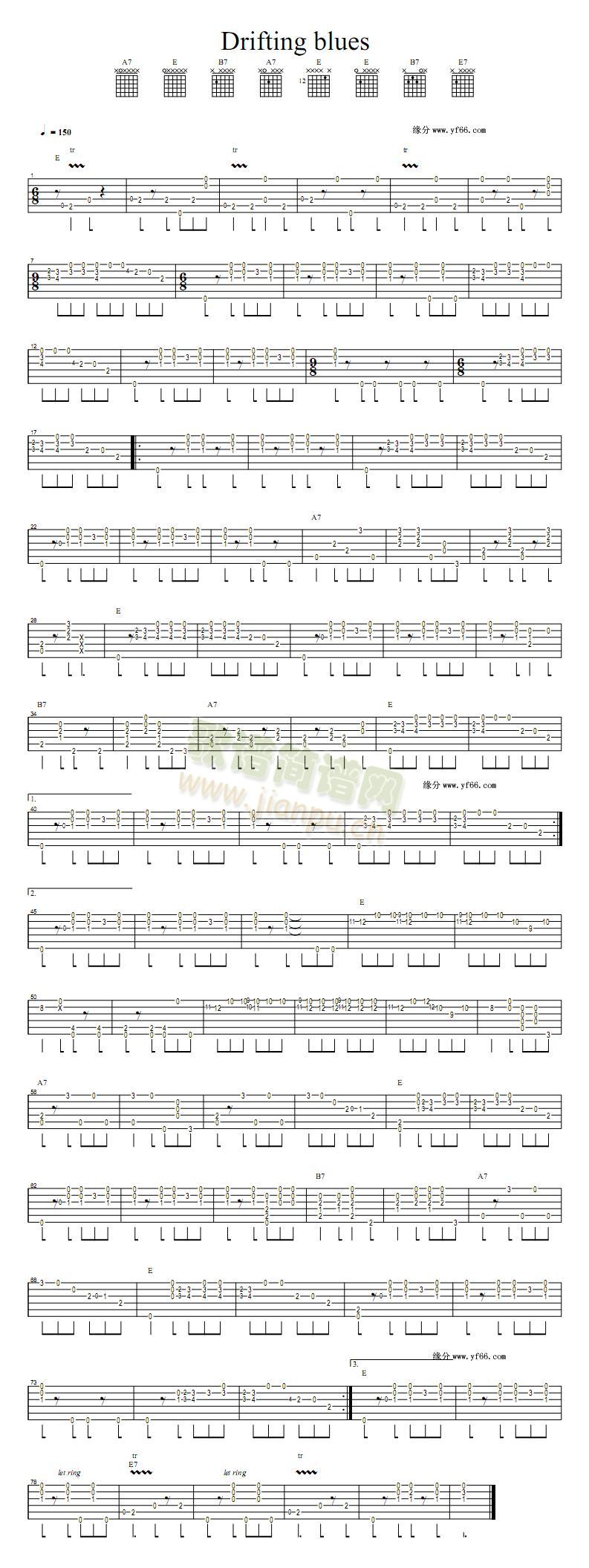 Driftingblues(吉他谱)1
