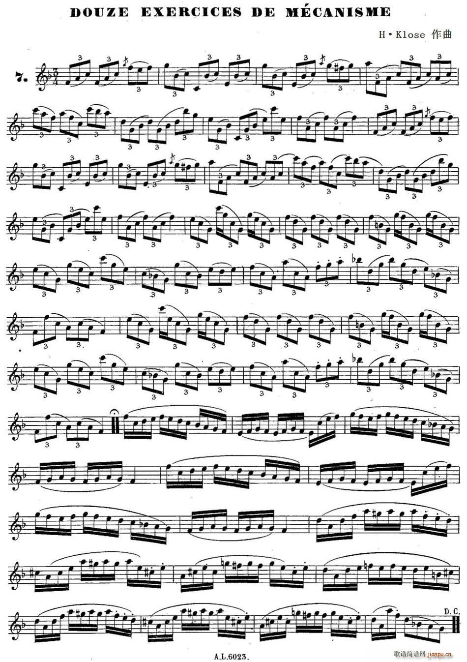 H Klose练习曲 douze exercices de mecanisme 7(十字及以上)1