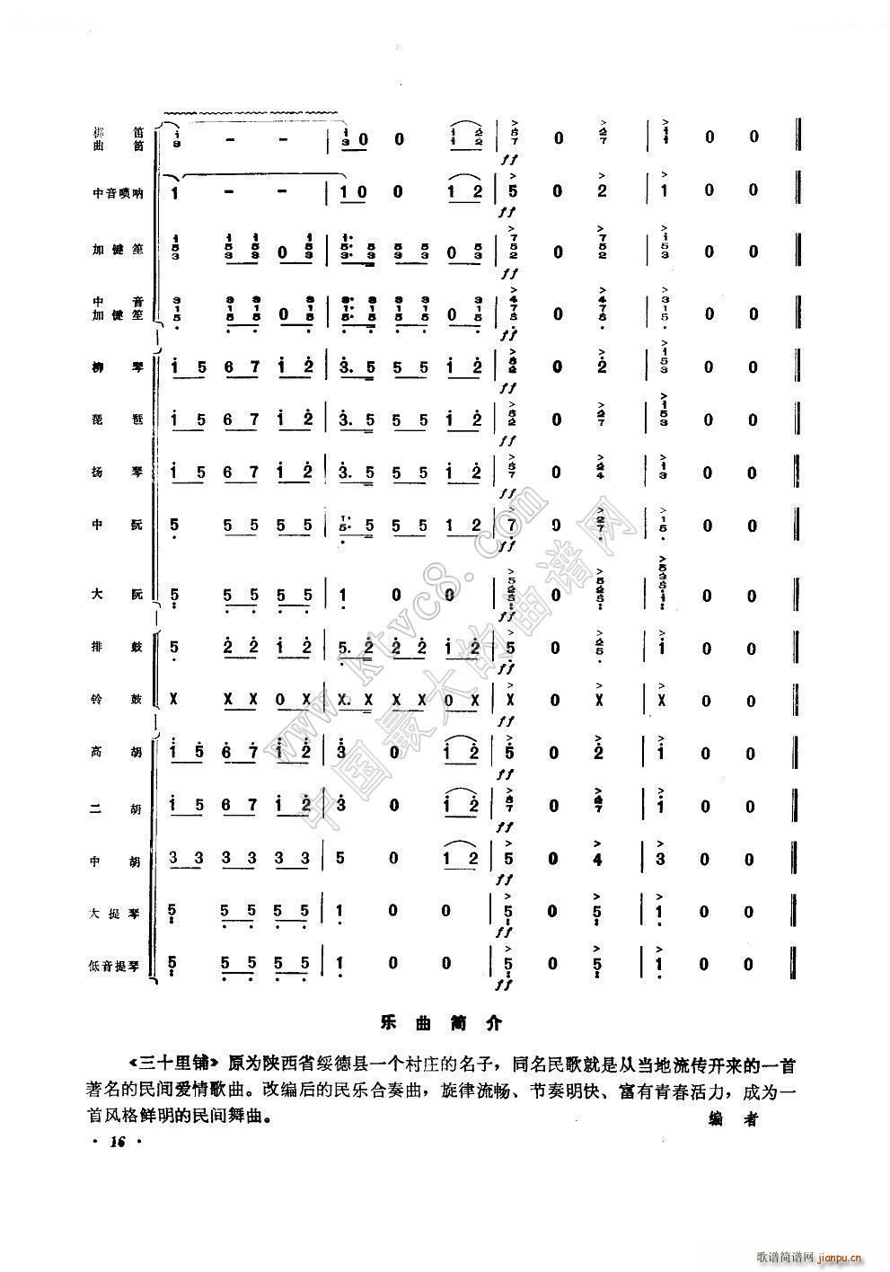 三十里铺 器乐合奏(总谱)8