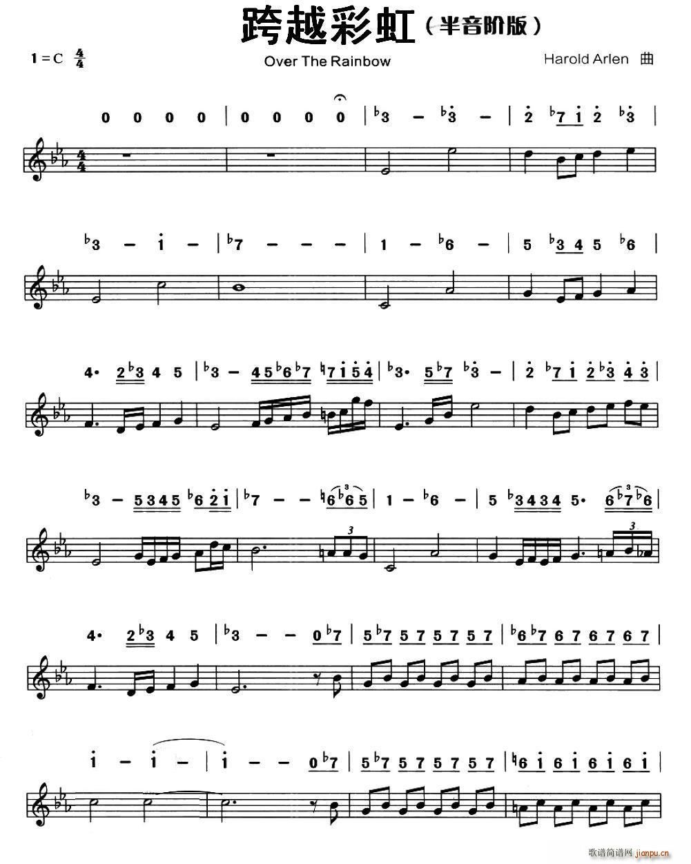 跨越彩虹 半音阶(口琴谱)1