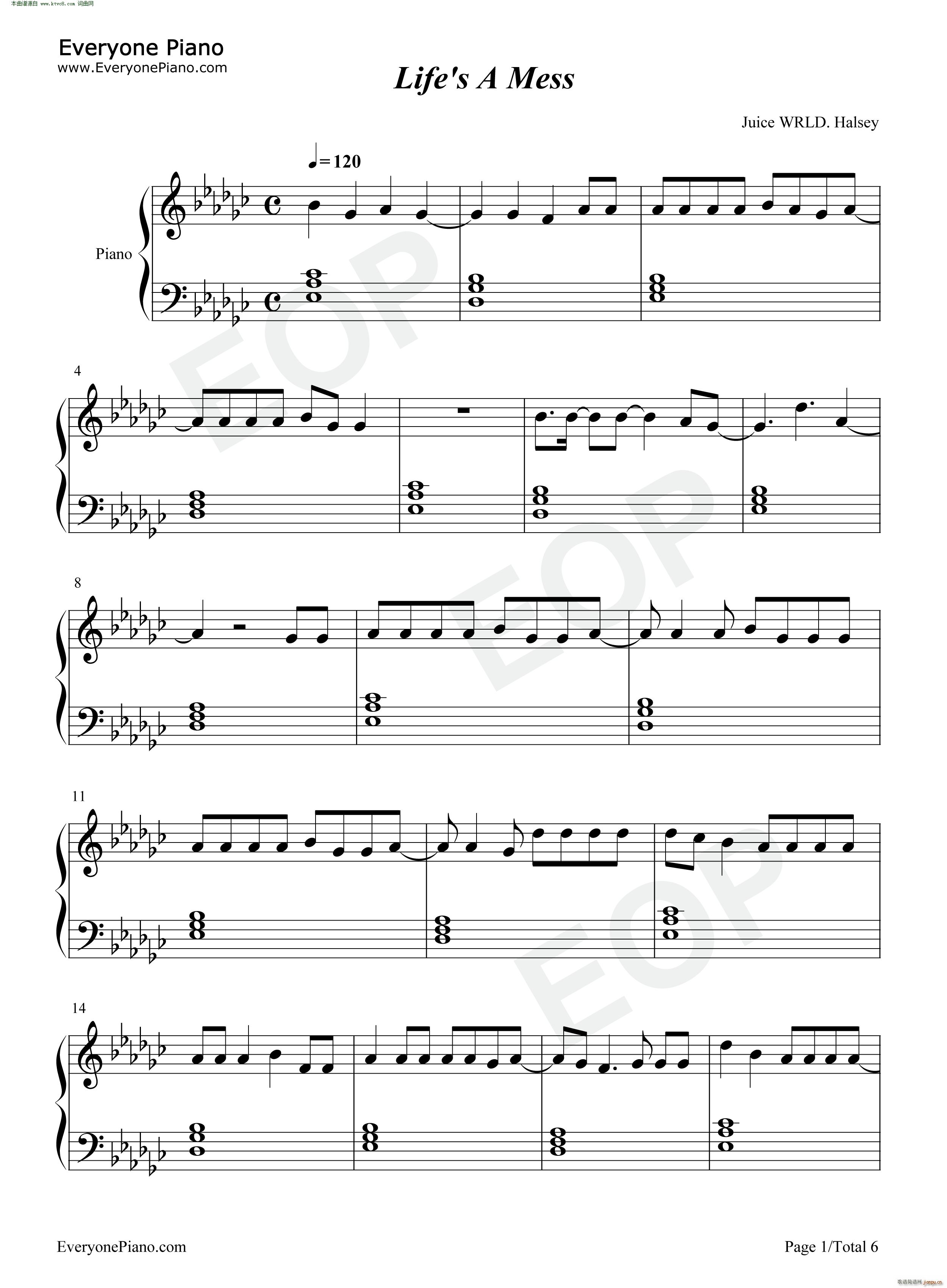 Lifes A Mess(钢琴谱)1