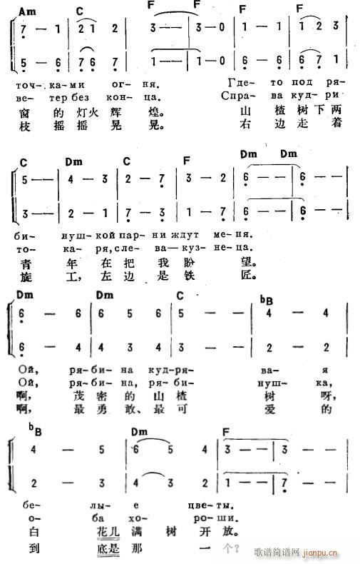 山楂树 俄汉双语 2(十字及以上)1