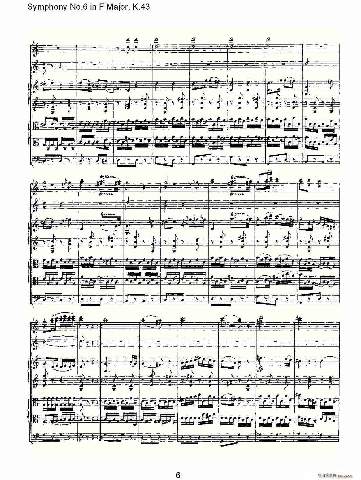 Symphony No.6 in F Major, K.43(十字及以上)5