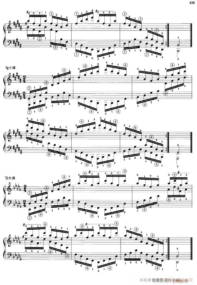 钢琴琶音练习 反向琶音(钢琴谱)8