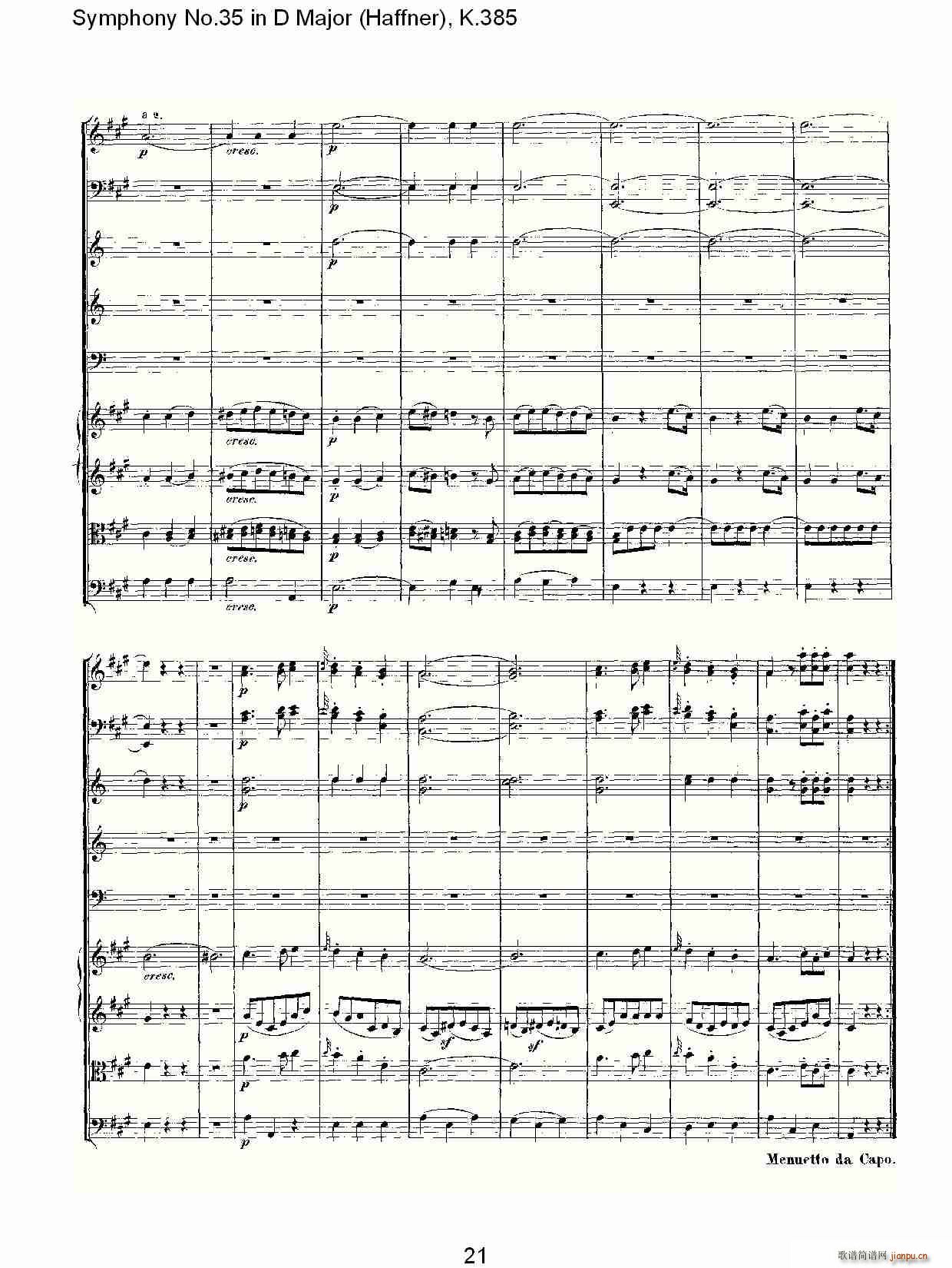 Symphony No.35 in D Major, K.385(十字及以上)21