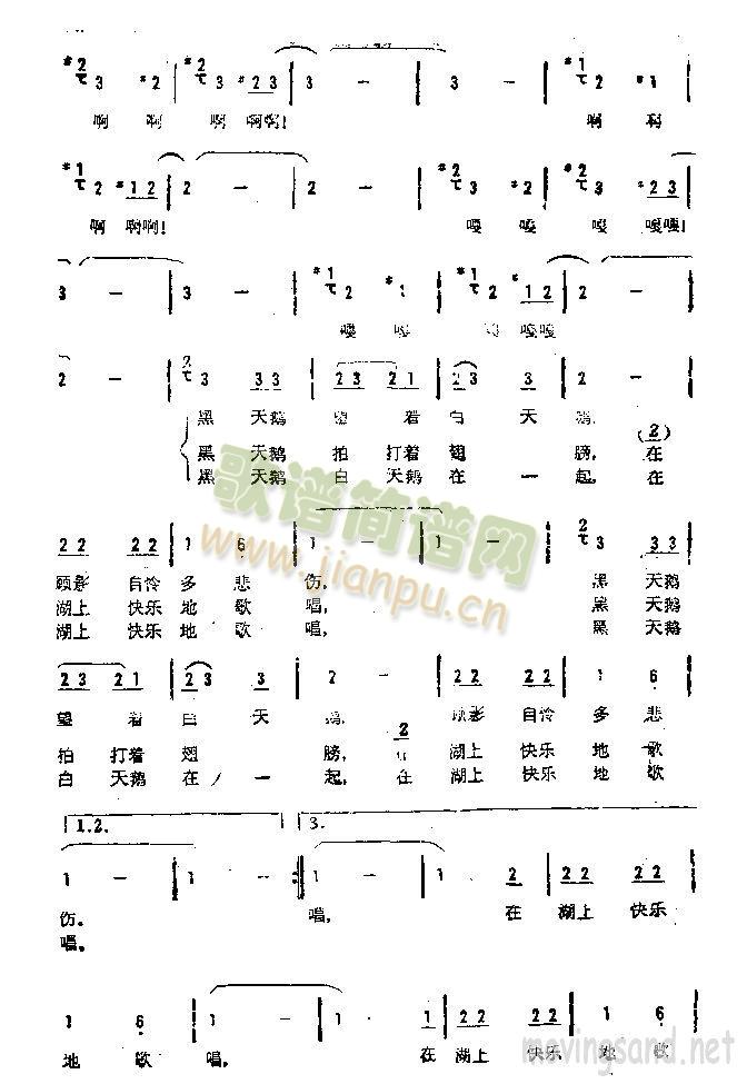 黑天鹅和白天鹅(七字歌谱)3