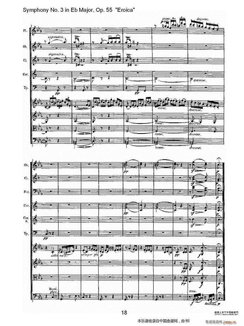 英雄交响曲 又名 降E大调第三交响曲 第二乐 乐器谱(十字及以上)19