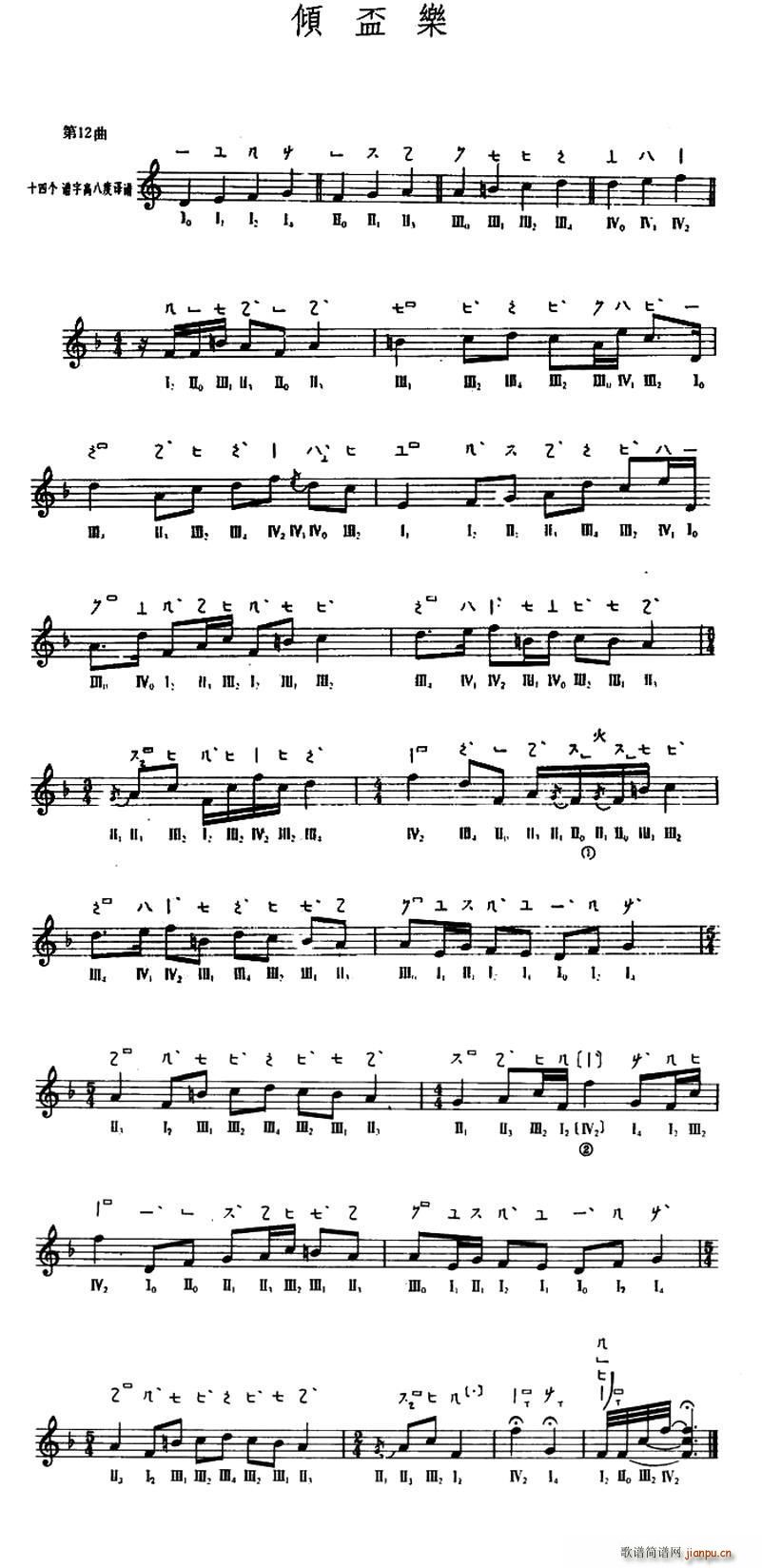 倾杯乐 敦煌琵琶(琵琶谱)1