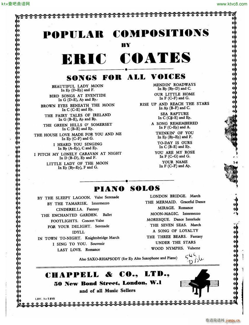 Coates The Three Elizabeths Piano Suite(钢琴谱)25