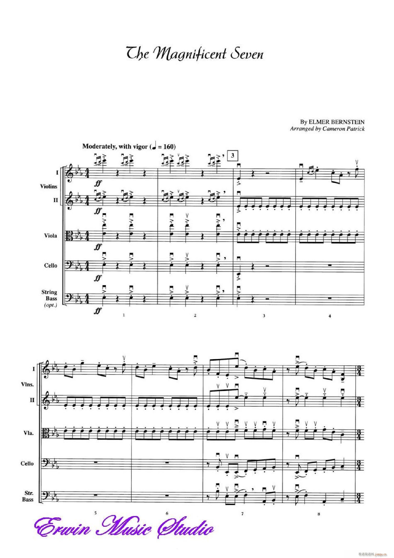 The Magnificent Seven 弦乐五重奏(小提琴谱)1