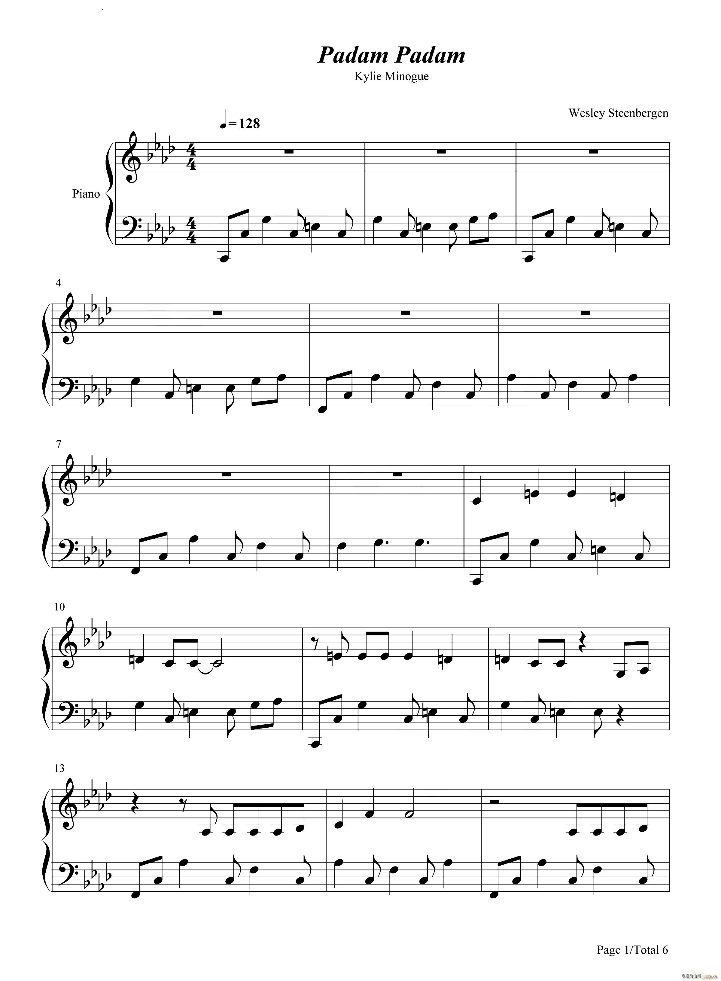 Padam Padam(钢琴谱)1