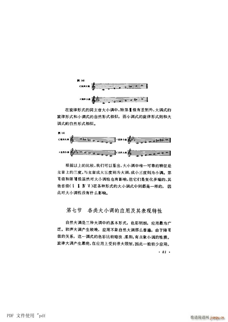 其他 第6章 大调式与小调式第81页第7节 各类大小调的应用及其表现特性(十字及以上)1