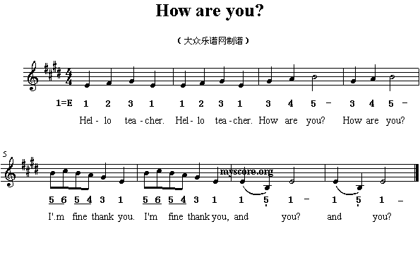 英文儿歌：howareyou?(十字及以上)1