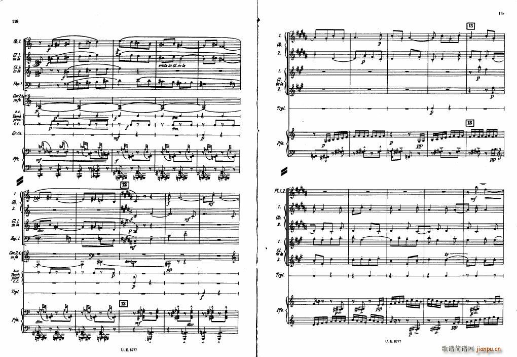 Bartok SZ 83 Piano Concerto No1 Full Score 二(钢琴谱)19